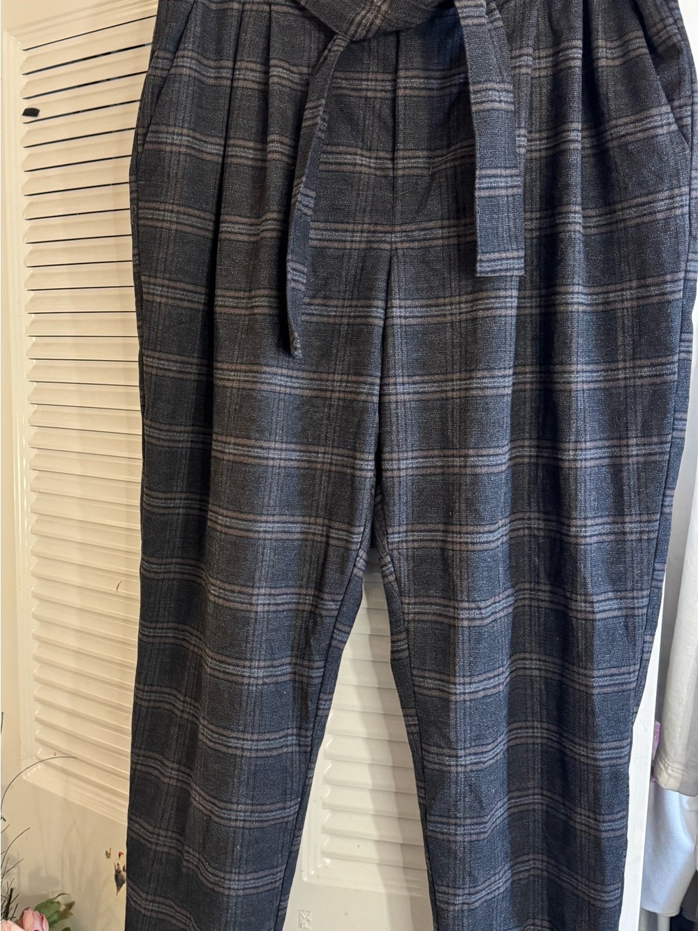 a new day Gray Plaid Tie-Waist Men's Trousers